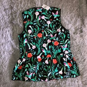 Kate Spade Hummingbird peplum top